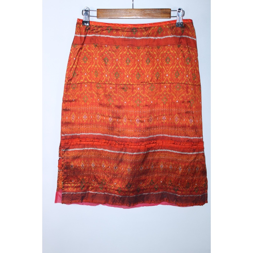 Dosa Women's Size 2 Multicolor Silk Zip Closure Midi Skirt